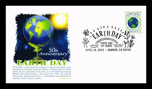 US COVER PANDA CACHETS FIRST DAY OF ISSUE PICTORIAL CANCEL EARTH DAY 2020