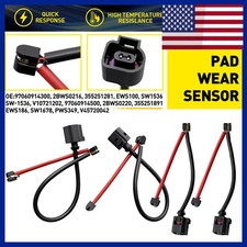 4Pcs Front & Rear Brake Pad Wear Sensor For P...