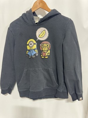 Minions Milo Pullover Hoodie Youth M Size Black A Bathing Ape Bape Minion