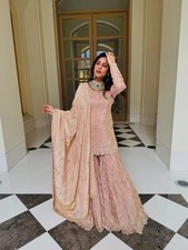 Salwar Kameez Indian Pakistani Wedding Party Wear Dress Bollywood Suit Sharara