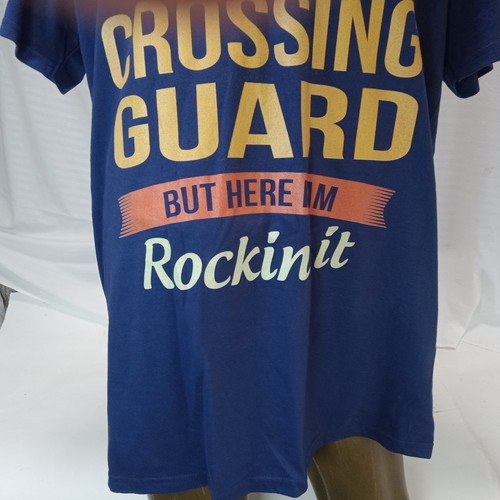 Super Cool School Crossing Guard T-shirt Print Men's Size XL Blue Cotton - Picture 5 of 18