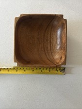 Square Wood Bowl Tray Salad Serving Carved Dish Home Decor Display Catch-all