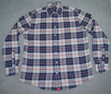 Untuckit Shirt Mens XLT Blue Plaid Flannel Cotton Long Sleeve Campeneta