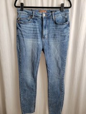 Judy Blue Jeans Womens 15/32 Skinny Fit Distressed Raw Hem Stretch