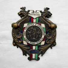 PLACCA DISTINTIVO LIBRO D'ORO D'ITALIA PRO INDUSTRIA E COMMERCIO TORINO REGNO