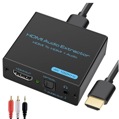 HDMI Audio Extractor 4k HDMI Optisch Splitter Adapter Konverter 3.5 mm Stereo