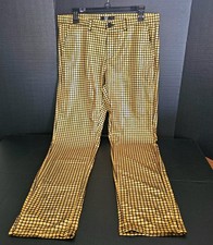 Women's Pants Gold Black Size Small Zip Front Disco 80s Stage Ready Shine NWT