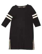 J. CREW Womens 3/4 Sleeve Jumper Dress UK 10 Small Black Colourblock CK95
