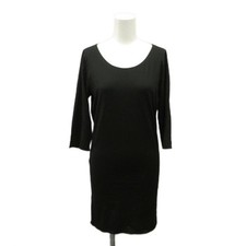 Prada Silk Dress Black Round Neck 3/4 Sleeve Size 40