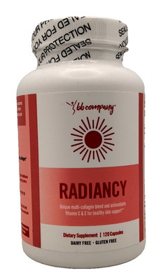 BB Co.  Radiancy Multi-Collagen Vitamin C E Dairy Gluten Free 120 Caps Exp 7/27