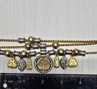 VTG Liz Claiborne Gold/Silver Tone 3 Layered Necklace W/ Charms Signed LCI  18" — photo 7