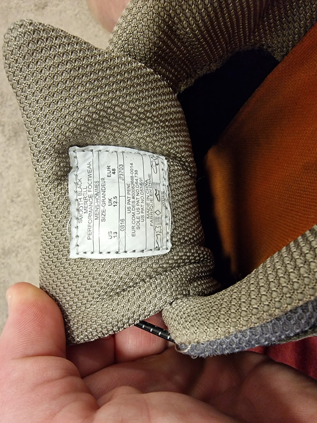 Merrell Scarpa da passeggio Uomo UK 12.5 Intercept Nero Liscio