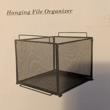 Hanging File Organizer Black Metal Mesh