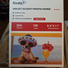 INKJET PRINTER PHOTO PAPER- GLOSSY- 8.5 x 11- 36 lb. - 100 Sheets