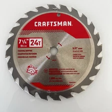 Craftsman CMAS272524 7-1/4 in. X 5/8 in. Carbide Circular Saw Blade 24T New