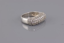 Affinity Sterling Silver Rounded Over Cubic Zirconia Cluster Band Ring 925 Sz: 5