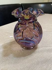 FENTON Drape And Bow Vase Caprice Carnival Ruffled Vase Vintage(purple)