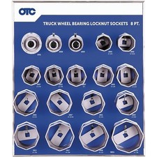 Otc 8-point Truck Wheel Bearing Locknut Socket Set W Tool Board 18 Pc Otc 8-point Truck Wheel Bearing Locknut Socket Set W Tool Board 18 Pc