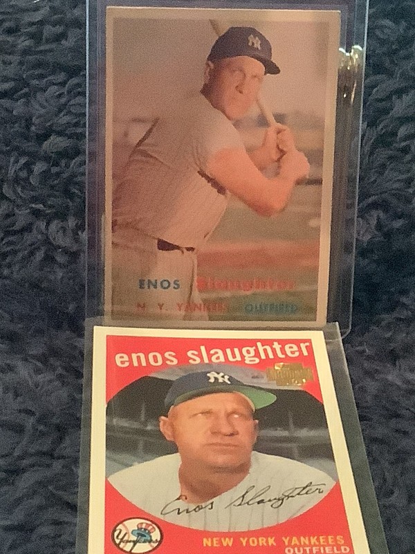 Enos Slaughter Yankees Vintage Lot! 1957 Topps Original + Archives HOF