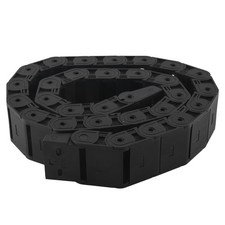 2X(18mm x 37mm Black Flexible Semi Enclosed Cable Drag Chain 1M 39.4" J4F6)3753