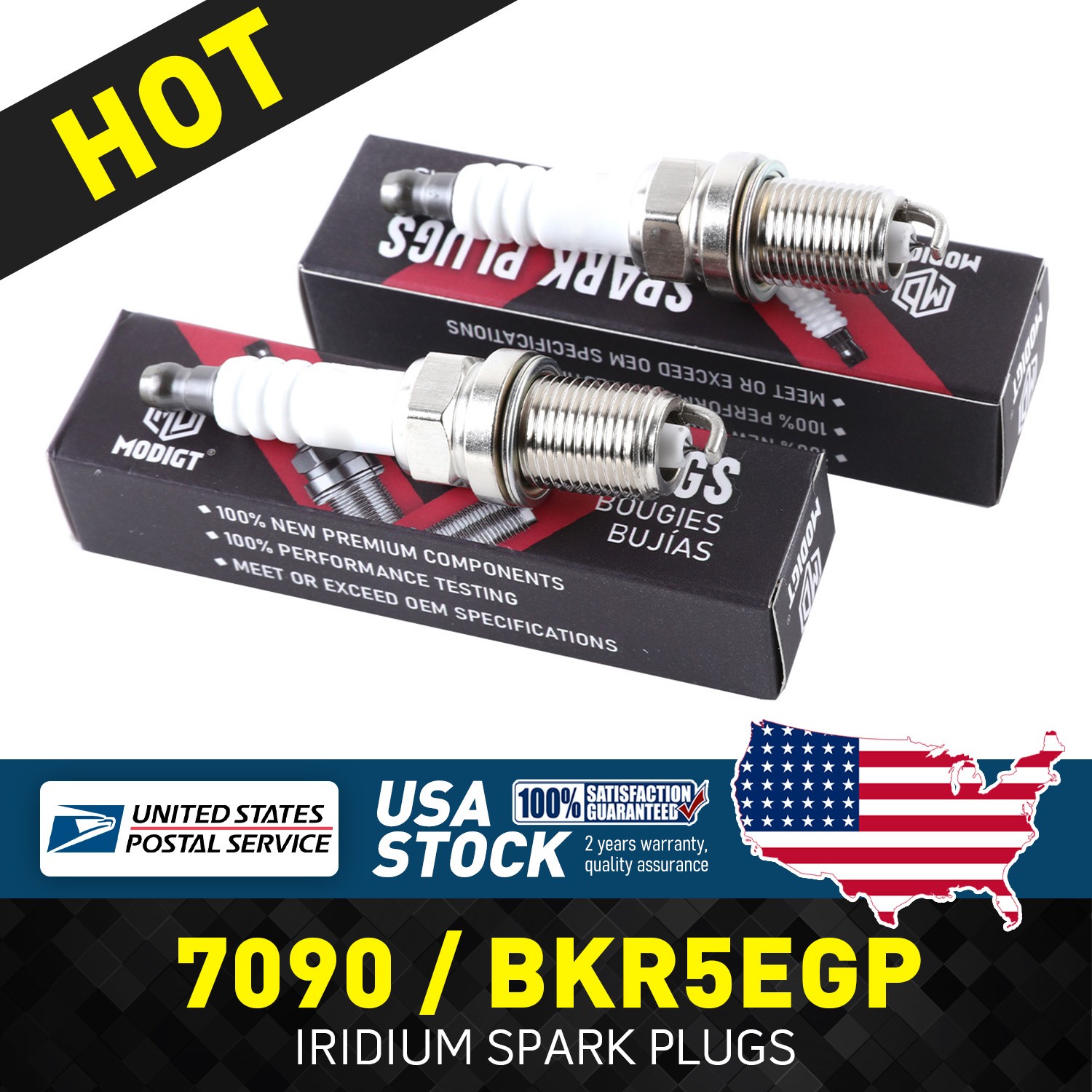 Premium 4 Pcs Replacement For NGK 7090 BKR5EGP Iridium Spark Plugs New MGT
