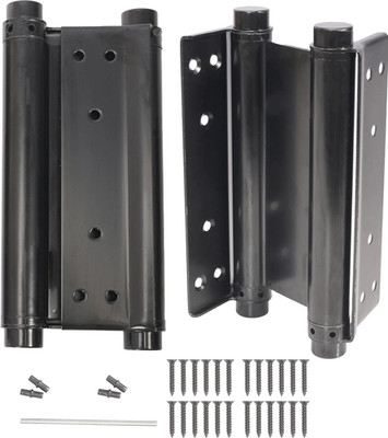 Pair of 8'' Black Heavy Duty Double Action Spring Self Closing Door Hinges