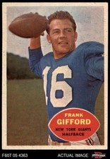 1960 Topps #74 Frank Gifford Giants-FB HOF Southern California 4.5 - VG/EX+