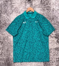 Nike Victory Polo Shirt Medium Mens Golf Tees All Over Print Green
