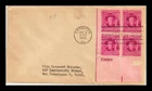 DR JIM STAMPS US COVER JOEL C HARRIS FDC SCOTT 980 PLATE BLOCK DAMAGED FRONT