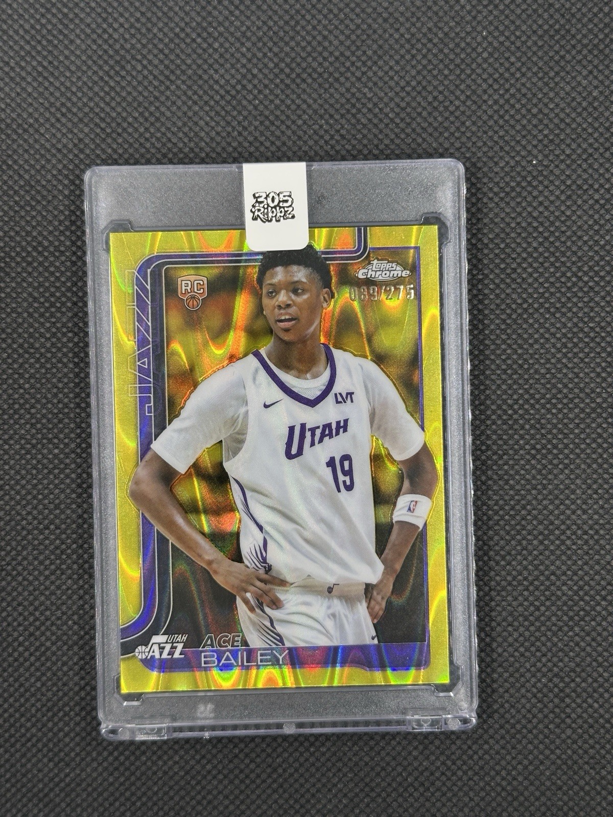 Topps Chrome 2025-26 Ace Bailey RC Utah Jazz Yellow Refractor Rookie /275