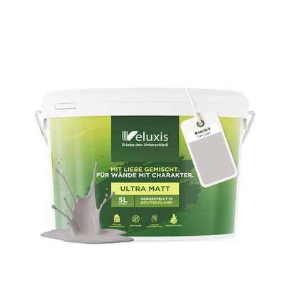 Veluxis Wandfarbe Grau Matt 5 Liter Innenfarbe, Tropfarm -  Calm Clam