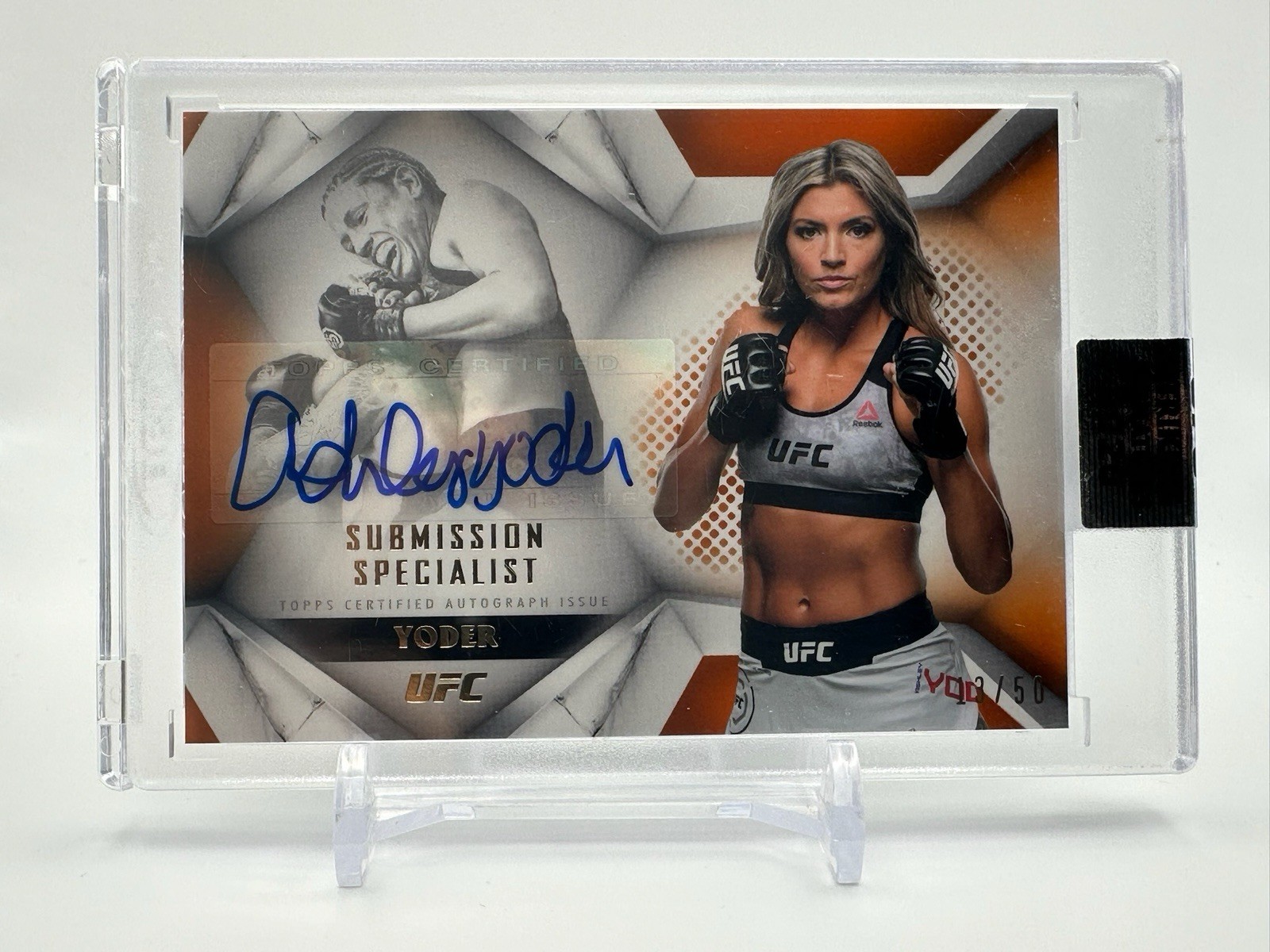 2020 TOPPS ASHLEY YODER #SUS-AY SUBMISSION SPECIALIST AUTO ORANGE /50
