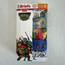 Teenage Mutant Ninja Turtles 5 Pack Boys Briefs Size 6 100 Cotton NEW