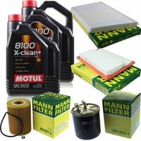 Inspektionspaket 10L Motul X-Clean+ 5W-30 FüR Mercedes A209 CLK 320 S203 C C209