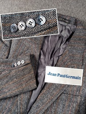 Jean Paul Germain Silk Blazer Mens 40L Gray Sport Coat Suit Jacket 100% Silk EUC