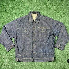 VTG Rocawear Men Y2K Jacket XL Blue Jean Denim-Rocawear designed buttons/patches
