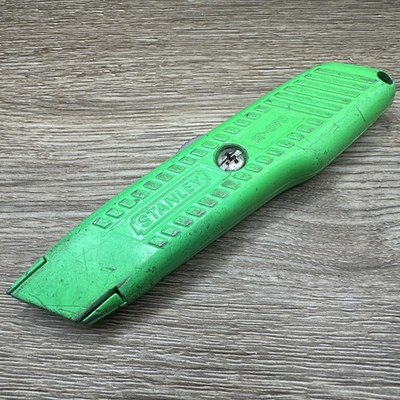 #ad Vintage Stanley High Visibility Retractable Knife Green 10 079 Steel Quality $14.99