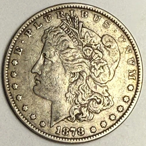1878 Morgan Dollar • 8 Tail Feathers • XF  .900 Silver Inaugural Production