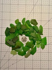 GR 2296 Christmas green hues - Genuine surf-tumbled sea glass - mosaics  crafts