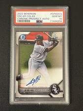Oscar Colas 2022 Bowman Chrome 1st Prospect Auto PSA 10 White Sox 