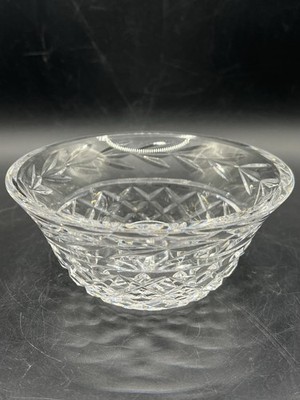 Vintage Waterford Crystal GLANDORE 5'' Serving Bowl, Criss Cross Laurel SIGNED