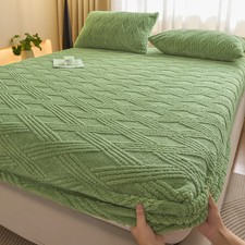 Coprimaterasso Jacquard Autunno e Inverno Ispessito Caldo Pile Latte Tinta Unita