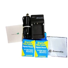 Powerextra 2 Pack Battery with Charger NP-BG1