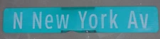 N New York Retired Reflective Aluminum  Street Avenue  Sign 54 X 9 inches