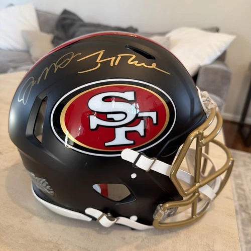 Joe Montana & Jerry Rice 49ers Dual Autographed Full-Size Speed Authentic Helmet