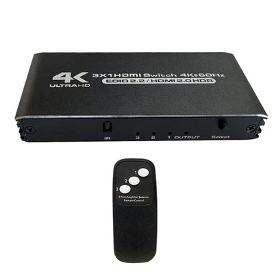 New 3 Port 4K HDMI Switcher 3 In 1 Out HDMI With IR Remote 3X1 HDMI Switch