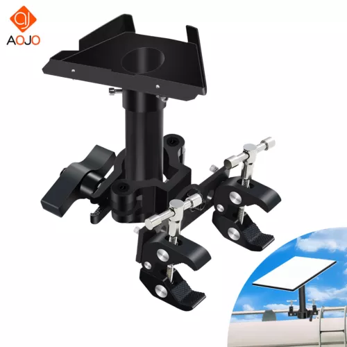 Double Clamps RV Ladder Mount Roof Rack Pole with Pipe Adapter for Starlink Mini