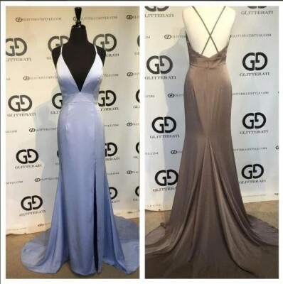 open lace back dress Jovani JVN41677BG main image 0