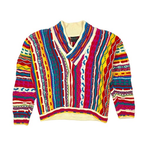 COOGI] Vintage 3D Knit [1990s-] Super Rare multicolor SIZE S wool
