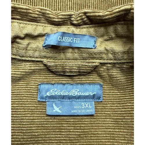 Eddie Bauer Gold Corduroy Buttoned L/S Med Weight Shirt sz 3X (13400) - Picture 6 of 7